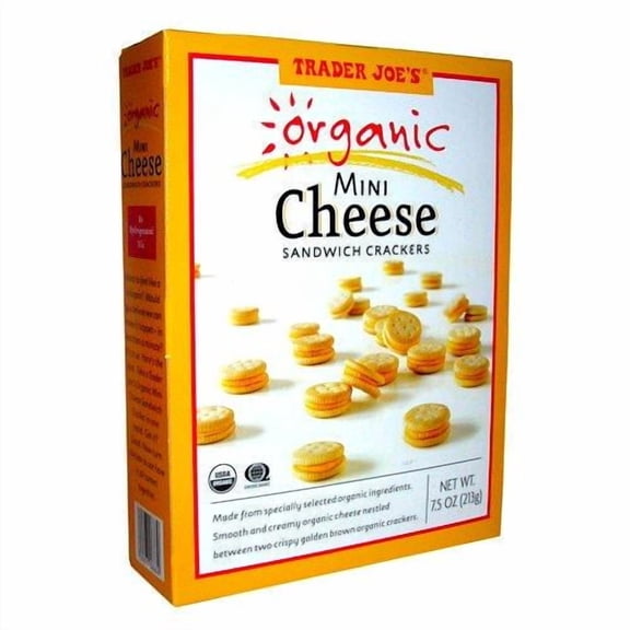 Tjs Organic Mini Cheese Sandwich Crackers Packaging May Vary - Pack of 2