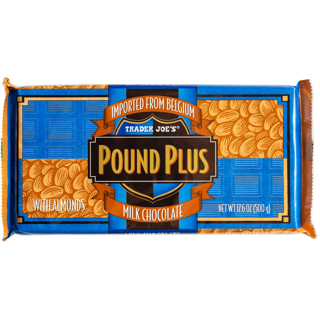 Tjs Pound Plus Milk Chocolate Bar with Almonds 17.6 Oz