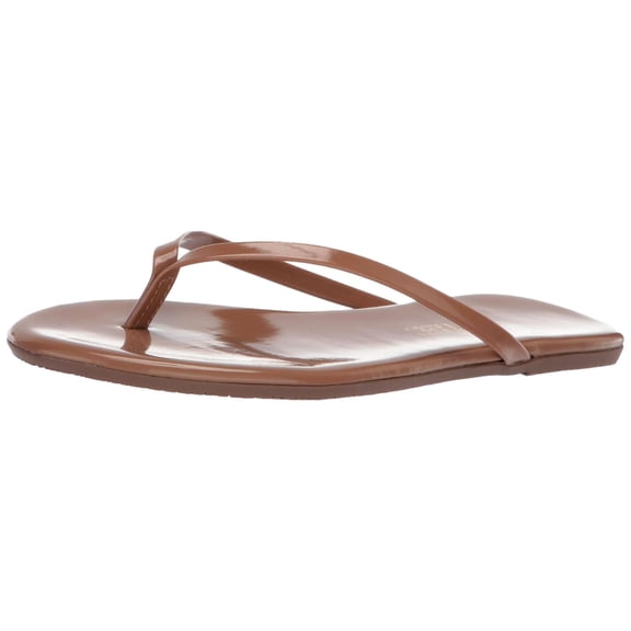 TKEES Foundations Gloss Patent Sandal, 6, Brown