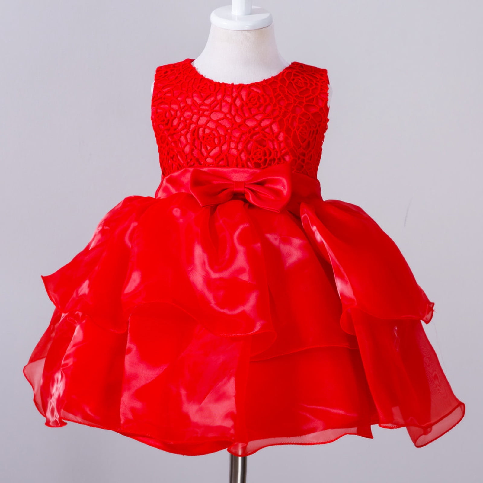 Tking Fashion Bowknot Kids Girl Dress Princess Formal Pageant Gown