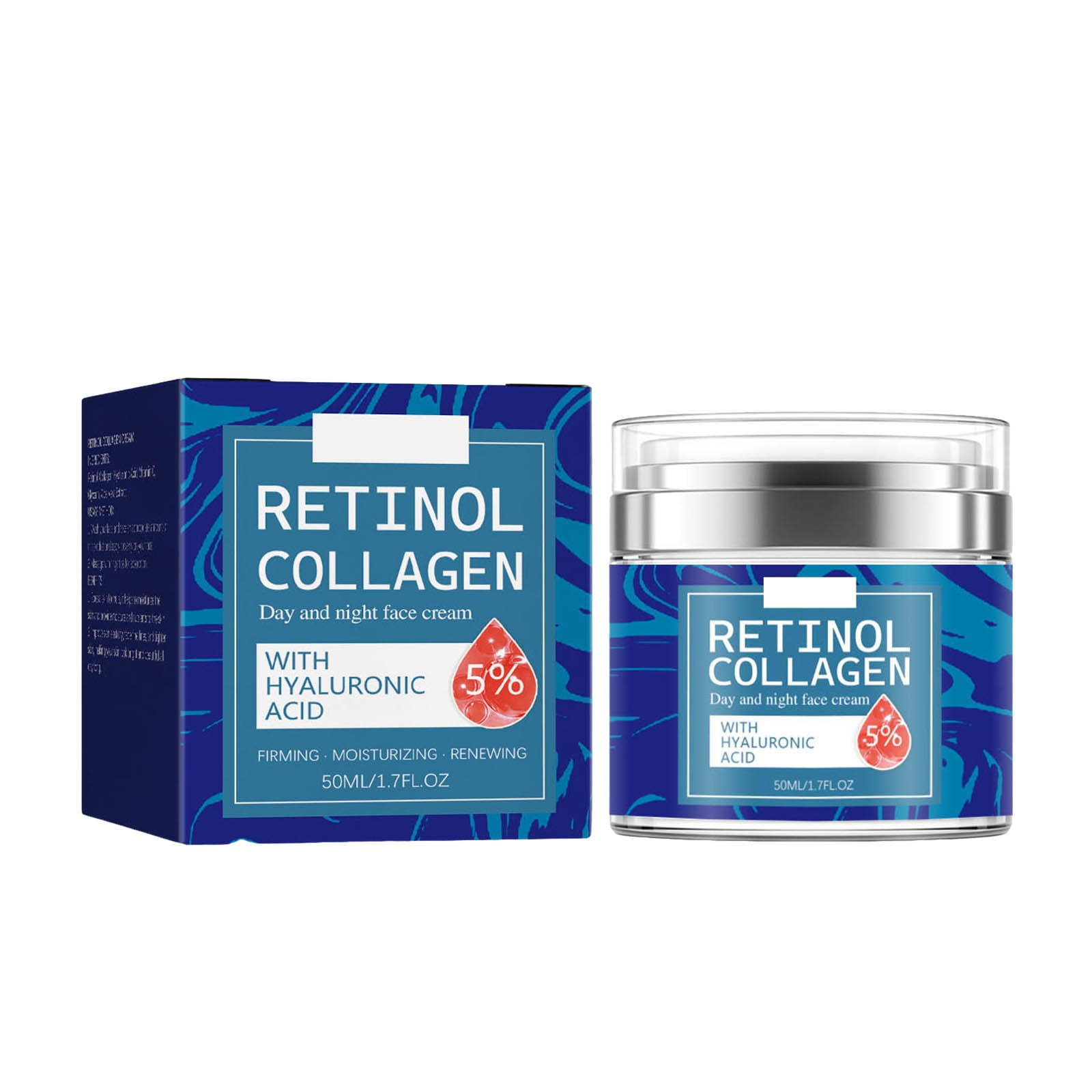 Retinol Anti-Falten Creme 50 G – Mit Kollagen & Hyaluron, Für Tag Und Nacht, Alle Hauttypen