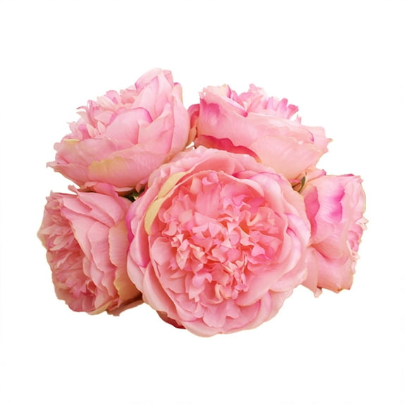 Tkrady 1 Bouquet 5Heads Artificial Peony Silk Flower Leaf, Peonies Artificial Flowers, Home Office Wedding Party Festival Bar Decor (Rose-pink)