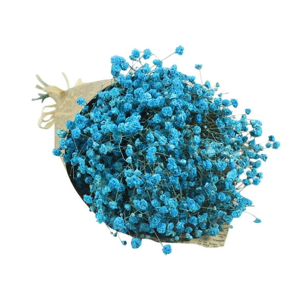 Tkrady 1 Bundle Artificial Flowers Babys Breath Flowers Artificial Bulk Blue Gypsophila Bouquets Real Touch Flowers for Wedding Floral Arrangement Party Home Decoration