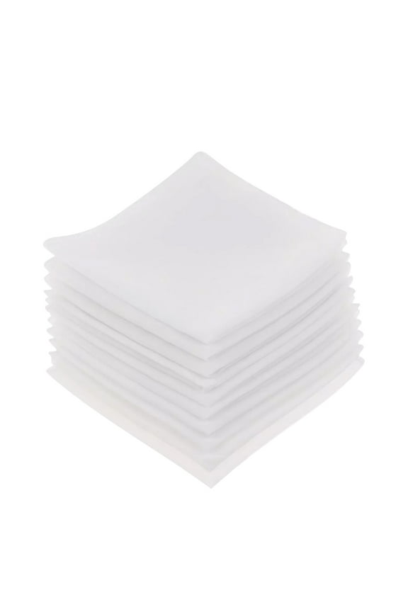 10 Pieces White Handkerchiefs Classic Hankies Bulk Set Pocket Square Towel Small Size for Tea Parties for Men