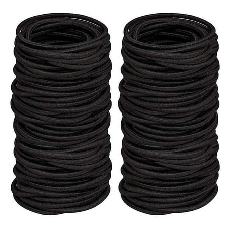 Tkrady 100 Pieces No-metal Hair Elastics Bulk Rubber Bands Hair Ties Ponytail Holders Hair Bands for Women Girls (Black)