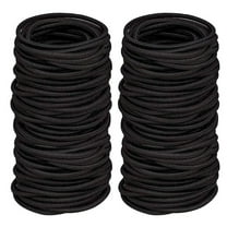 Tkrady 100 Pieces No-metal Hair Elastics Bulk Rubber Bands Hair Ties Ponytail Holders Hair Bands for Women Girls (Black)