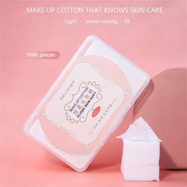 Tkrady 1000Pcs Square Makeup Cotton Pads,100% Cotton Soft Lint Free for Removing Makeup,Double-Side Save Water,1000 Ultra With Box-Thin for Daily Skin Care