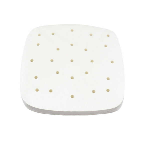 Tkrady 100PCS Parchment Paper, 8.46 Inch Square Air Fryer Liner, Filter Paper, (100 Perforated), Non-Stick Baking Paper for Steamers, Cake Pan-White