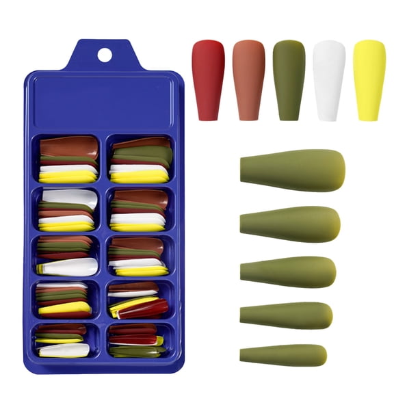 Tkrady 100pcs Blister Box Pieces Nail French Nail Pieces DIY Nail Pieces Full Coverage Pressed On Nails For DIY Nail Salon
