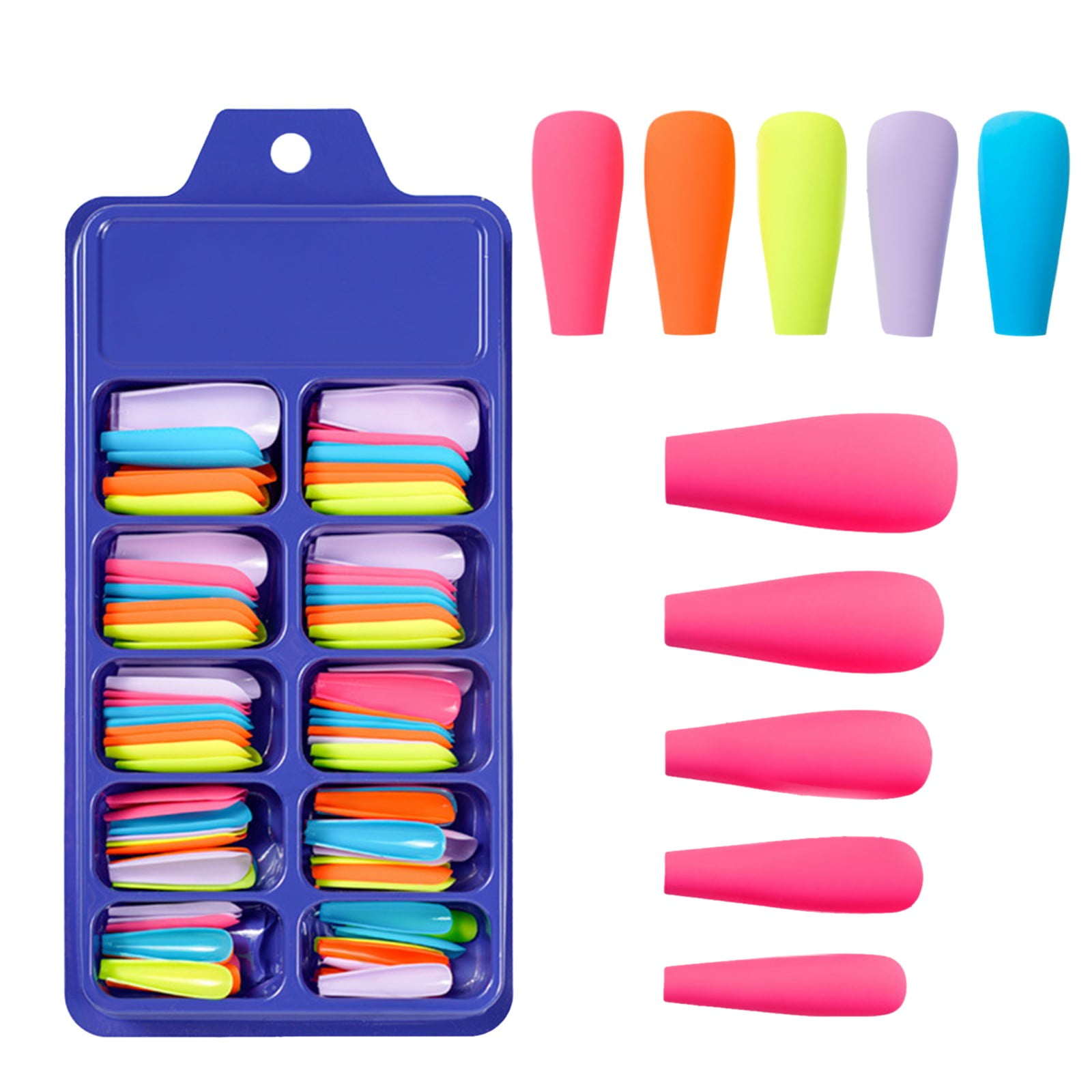 Tkrady 100pcs Blister Box Pieces Nail French Nail Pieces DIY Nail