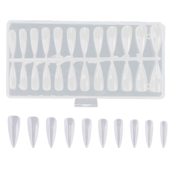Tkrady 120Pcs Boxed Transparent Nail Full Coverage Pressed On The Nails For DIY Nail Salon Practice Nails 12 Size