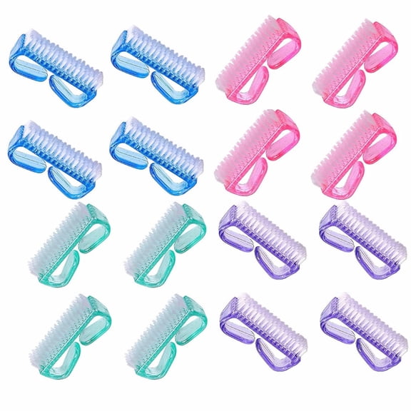 Tkrady 16 PCS Professional nail brushes Finger, Fingernail Brush for Nail Brushes Cleaning,Multi-color