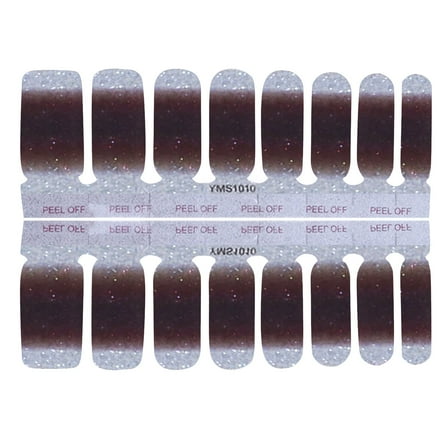 Tkrady 16 Pieces Nail Stickers Glitter Gradient Color Shine Full Wraps Polish Stickers Decal Strips Self-Ashesive Nail Art Sets for Women Girls-J
