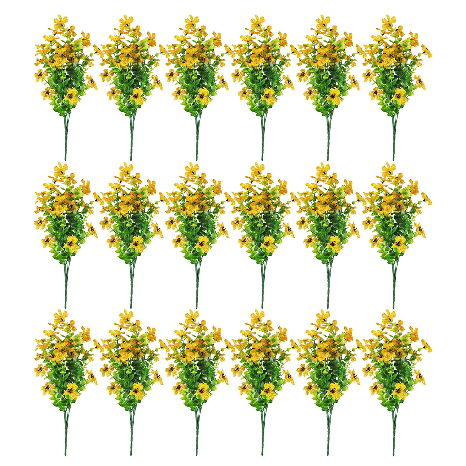 Tkrady 18Pcs Artificial Flowers, Outdoor Flowers for Decoration UV Resistant No Fade Garden Porch Decoration