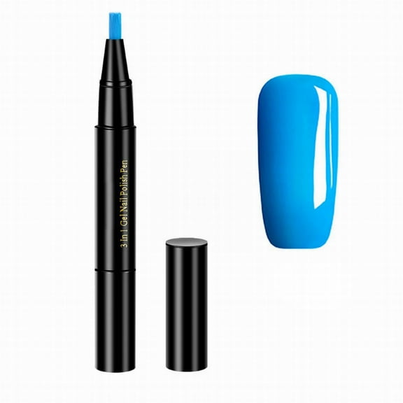 Tkrady 20 Colors Nail Polish Pen 2ml, 3 in 1 One Step Nail Gel Pen Brush Pen No Need Base Top Coat, For Nail Art DIY Drawing Polish Marker Pen Nail Decoration