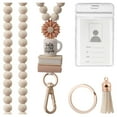 thumbnail image 1 of Tkrady 2024 Teacher Lanyard with ID Holder, Fashion Wood Beaded Lanyard for Key, for Women, 7 Styles, 1 of 6