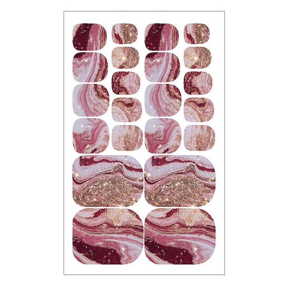 Tkrady 22 Pieces Full Wrap Marble Nail Polish Stickers Nail Strips Self-Adhesive Gel Nail Strips Home Decor Art Decorations For Women DIY Nail Decorations (D)