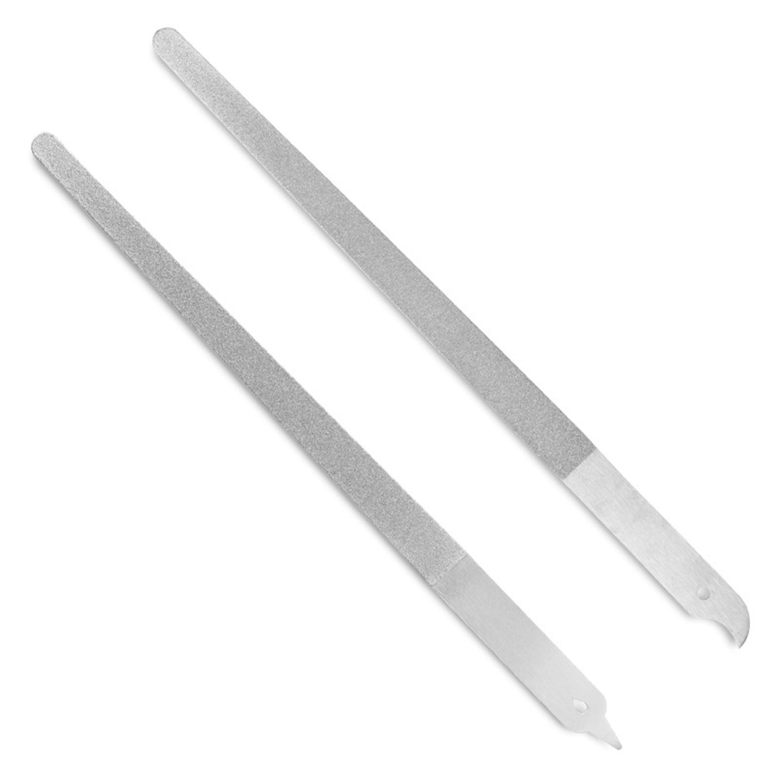 Tkrady 2PC Diamond Dust Nail File Stainless Steel Double Side