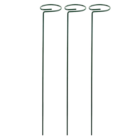 Tkrady 3 Pack Support Stakes, Garden Single Stem Flower Support Stick Metal Amaryllis Cage Support Rings for Orchid Lily Peony Rose Stem (40 cm/15.8 inch Long)