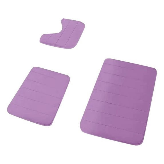 Tkrady 3 Pieces Memory Foam Bath Mat Sets, For Bathroom Rugs Toilet Mats Soft Comfortable Water Absorption Machine Washable