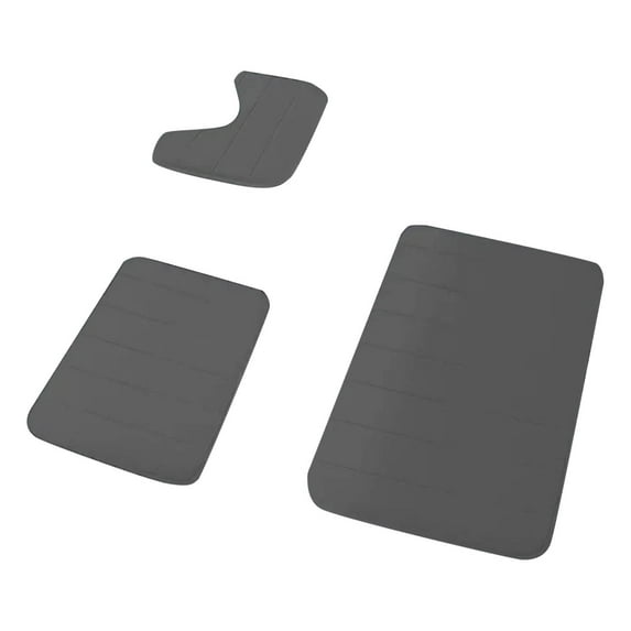 Tkrady 3 Pieces Memory Foam Bath Mat Sets, For Bathroom Rugs Toilet Mats Soft Comfortable Water Absorption Machine Washable