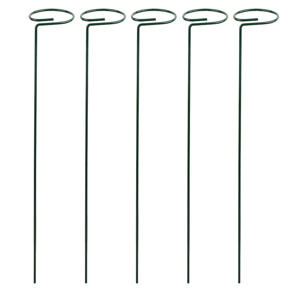 Tkrady 5 Pack Support Stakes, Garden Single Stem Flower Support Stick Metal Amaryllis Cage Support Rings for Orchid Lily Peony Rose Stem (40 cm/15.8 inch Long)