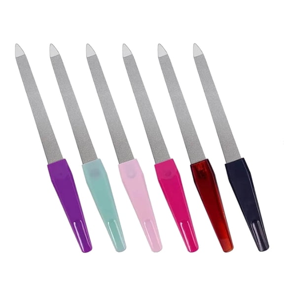 Tkrady 6Pcs Stainless Steel Nail Files Set, Durable Manicure Pedicure Tools