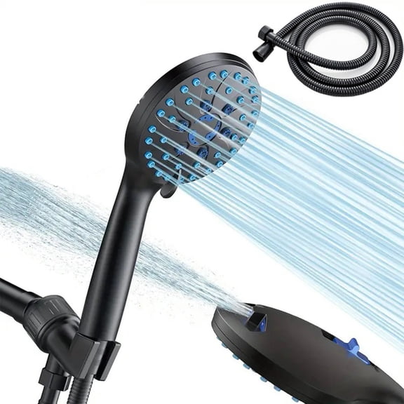 Tkrady 8 Speed Mode Spray High Pressure Handheld Showerhead Set Upgraded, 4 Inches Handheld Spray Chrome Shower Head With 4.92 ft Stainless Steel Hose and Concealed Shower Holder