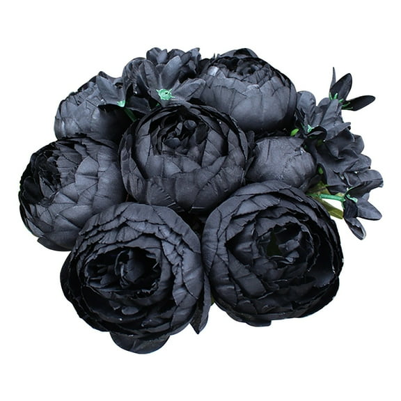 Tkrady Artificial Peony Flowers, Bouquets Wedding Photography Decoration Rose Black Artificial Flower Bouquets