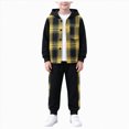 thumbnail image 1 of Tkrady Baby Boy Winter Clothes 3T 4T 5T 6T 7T 2 Piece Plaid Hoodie and Pants Outfit Kids Boys Fall Winter Sweatsuit Set Baby's Clothing Set, 1 of 5
