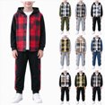 thumbnail image 1 of Tkrady Baby Boy Winter Clothes 3T 4T 5T 6T 7T 2 Piece Plaid Hoodie and Pants Outfit Kids Boys Fall Winter Sweatsuit Set Baby's Clothing Set, 1 of 4