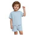 thumbnail image 1 of Tkrady Baby Boys Clothes Summer New Solid Color Cotton Soft Short Sleeve T Shirt Tops Shorts 2 Piece Set, Sizes 0-6 Years, 1 of 7