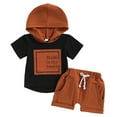 thumbnail image 1 of Tkrady Baby Boys Fashion Outfits Spring Summer New Short Sleeve Hooded T Shirt Shorts Sports 2 Piece Set, Sizes 0-3 Years, 1 of 7