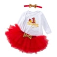 thumbnail image 1 of Tkrady Baby Girls' Clothing Sets New Holiday Long Sleeve Tops Four Layer Skirt with Headband 3 Pieces Set, Sizes 0-24 Months, 1 of 7