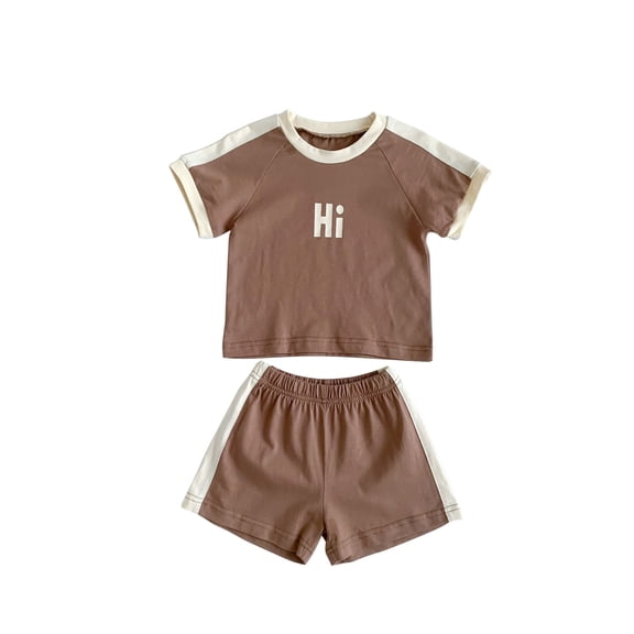 Tkrady Baby Outfits for Girl Spring Summer New Crewneck Short Sleeve Tshirt Tops Shorts Set, Sizes 0-4 Years