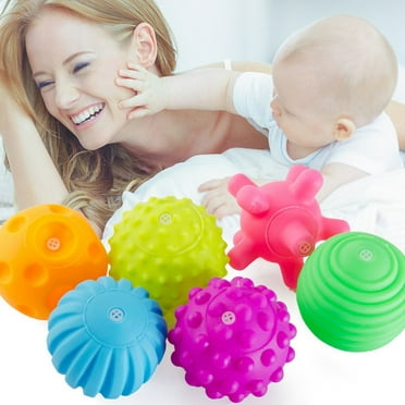 Tkrady Baby Textured Multi Sensory Toys Massage Ball Gift Set for Toddlers 1-3 Soft Balls Baby Toys 6 to 12 Months, 6Pcs