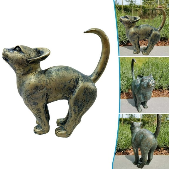 Tkrady Beautiful Leopard Statue With Rounded Back Garden Decor Resin Outdoor Lawn Yard Sculpture