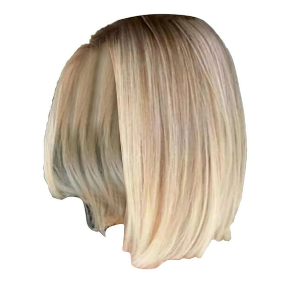 Tkrady Blonde Wig Bob Wig Short Straight Wigs for Women Clearance, Short Human Hair Natural Light Gold Wigs 13.8Inch