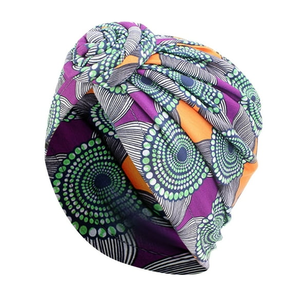 Tkrady Boho Swirl Knotted Headscarf Hat Vintage Fashion Hat African Handmade Flower Hat