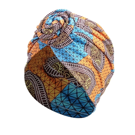 Tkrady Boho Swirl Knotted Headscarf Hat Vintage Fashion Hat African Handmade Flower Hat