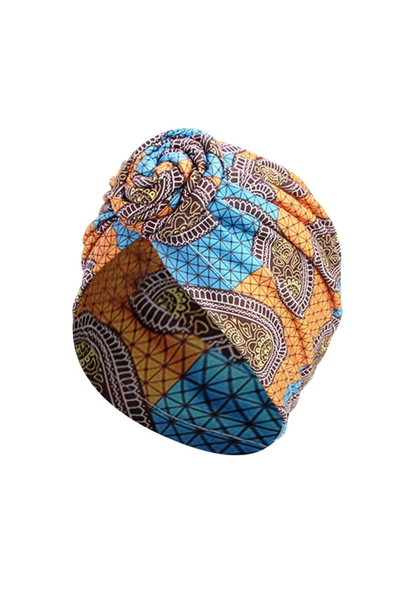 Boho Swirl Knotted Headscarf Hat Vintage Fashion Hat African Handmade Flower Hat