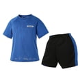 thumbnail image 1 of Tkrady Boys Clothes Summer New Breathable Sweat Short Sleeve Athletic Tops Shorts 2 Piece Set, Sizes 4-13 Years, 1 of 6