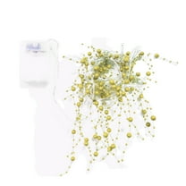 Tkrady Christmas Garland with Lights 9.8 FT Festival Lighted Berry Beaded Garland Christmas Decorations for Indoor Home Mantel Fireplace Holiday Party Decor(Gold)