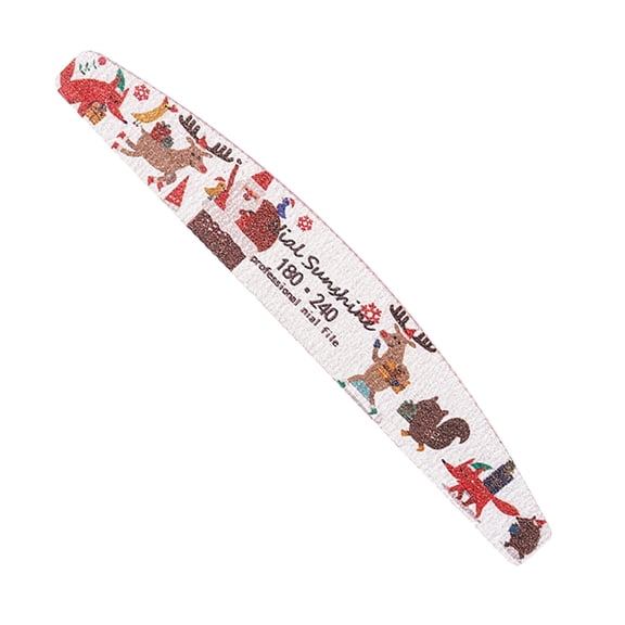 Tkrady Christmas Nail Files Double-Sided Nail Files Christmas Printed Nail File Washable Nail File Christmas Manicure Tools Nail Art DIY Design