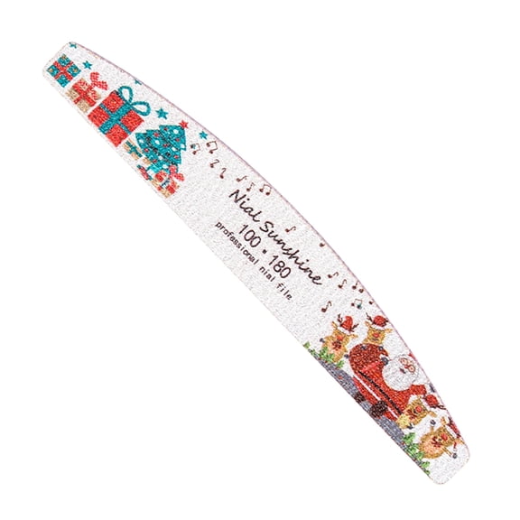 Tkrady Christmas Nail Files Double-Sided Nail Files Christmas Printed Nail File Washable Nail File Christmas Manicure Tools Nail Art DIY Design