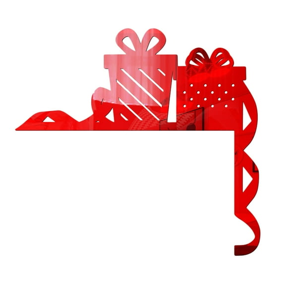 Tkrady Christmas Ornaments-Christmas 3D Elks Sleigh Acrylic Mirror Sticker Home Switchs Decorative Wall Sticker Door Corner Decoration Christmas DIY Comes With Adhesive Door Corner Decoration