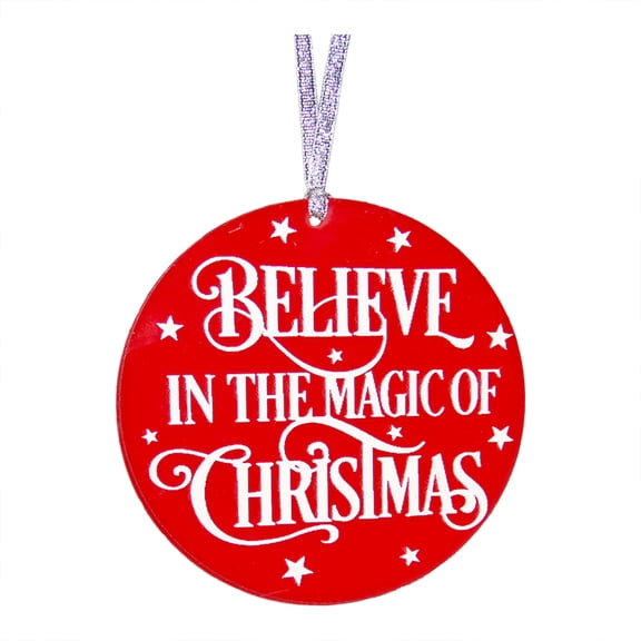 Tkrady Christmas Ornaments-Christmas Ornament Blank Hanging Decoration Acrylic Gold Snowflake Glitter Believes In The Magicing Of Christmas