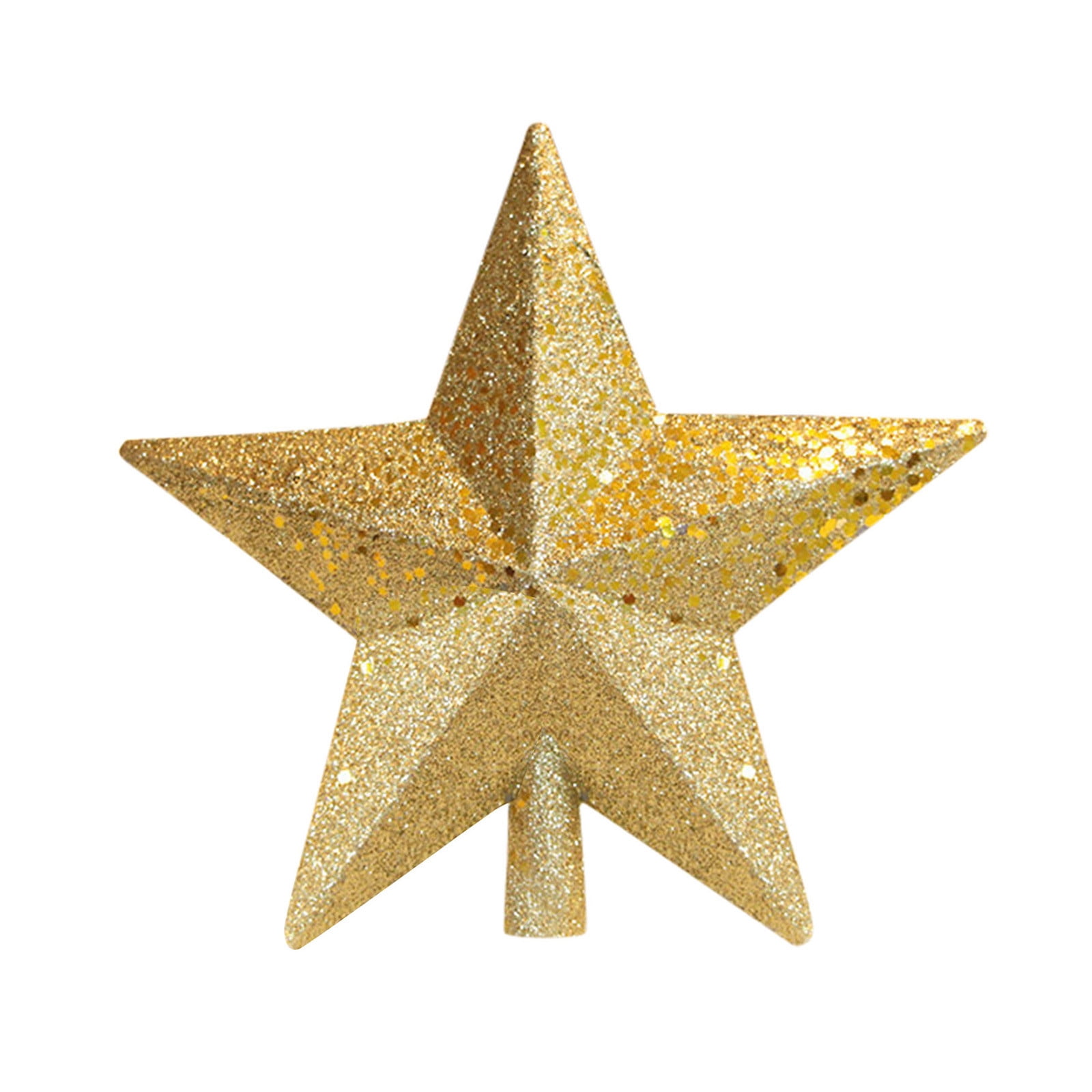 Tkrady Christmas Tree Topper, Glittered Gold Hallow Star Tree Topper ...