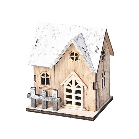 Tkrady Christmas Village Sets, LED Lighted Christmas Village Houses with Figurines Christmas Village Collection Indoor Room Decor Collectible Buildings Christmas Decorations