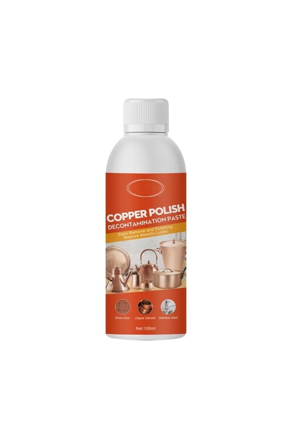 Copper Polish, Copper Cleaner, Rust Remover Copper Polishing Brightener Paste Gently Removes Tarnish from Occurring without Scratching Safe to Use on Copper & Brass 3.51oz(100ml)